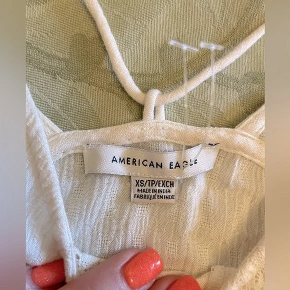 New American Eagle Outfitters Lightweight Lace Panels Straps Cross back Tunic XS - Picture 10 of 13